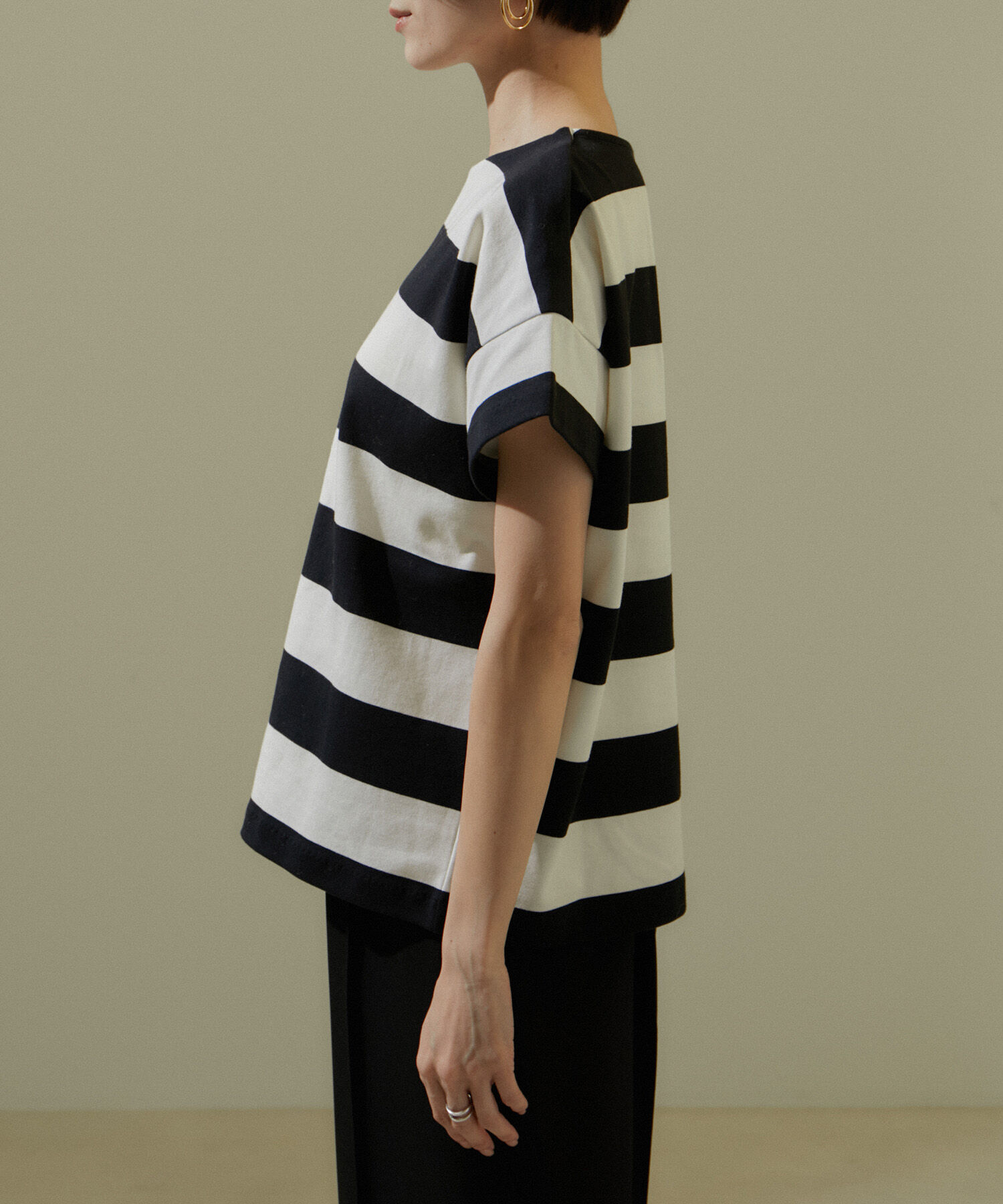 SALON adam et rope'「【WEB限定】ポンチワイドボーダーTシャツ」|Tシャツ・カットソー|