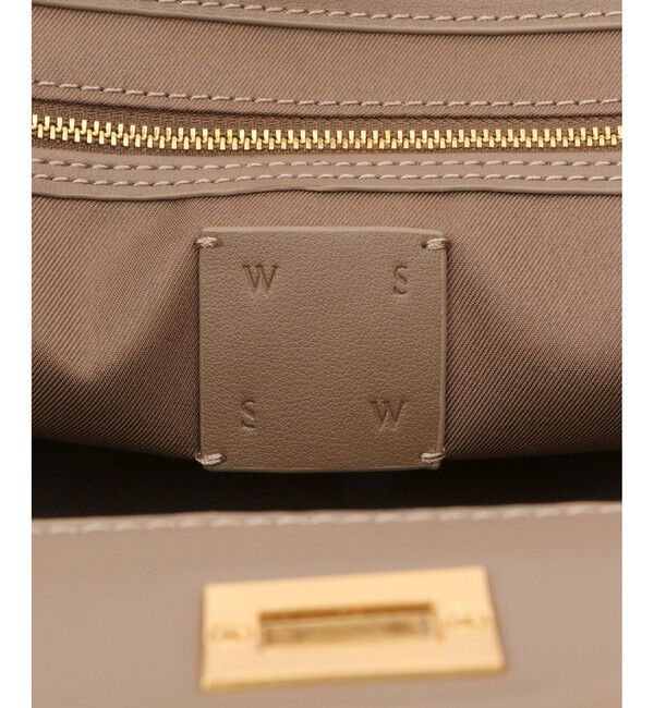 SALON adam et rope'「【WEB限定】【W S（ドゥーブル）】ソフトレザーメタルロックボストン」|ハンドバッグ|