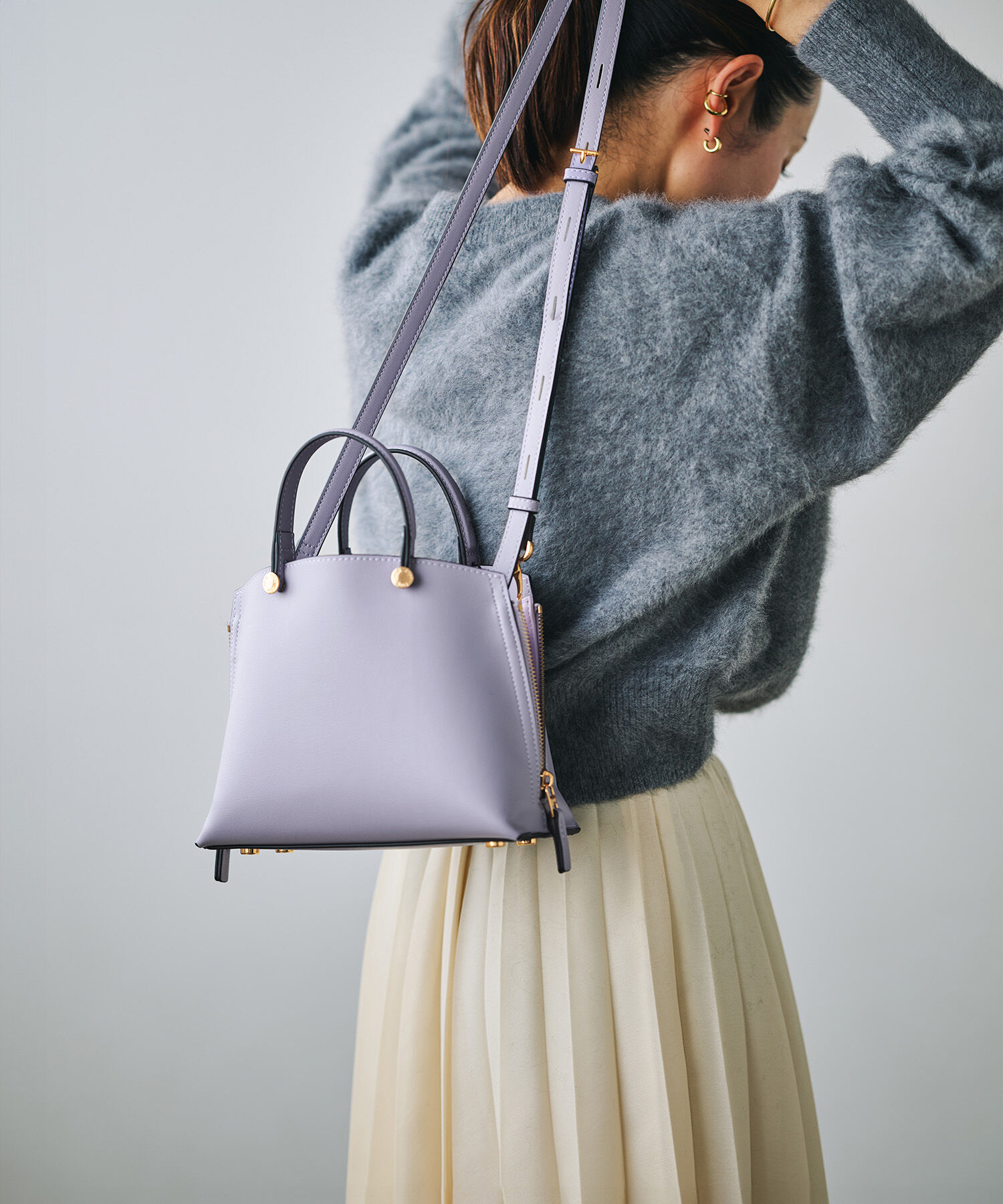 E'POR「【E'POR】Y BAG Mini」|ハンドバッグ|パープル系(56)