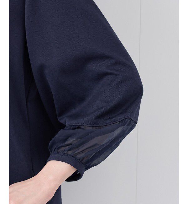 Rope&rsquo;Picnic「【WEB限定カラー:ネイビー,ピンク】袖シアーカットトップス」|Tシャツ・カットソー|