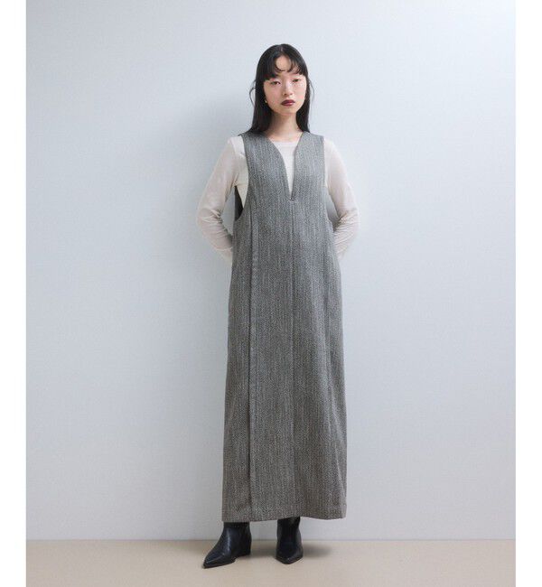 ADAM ET ROPE'「【WEB限定】ストレートセミツイードワンピース」|ワンピース|