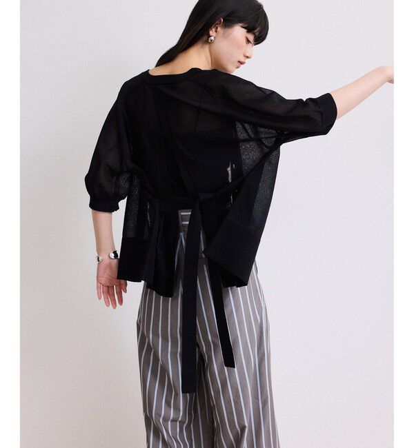 ADAM ET ROPE'「【WEB限定】バックスリットベルテッドカーディガン」|カーディガン|