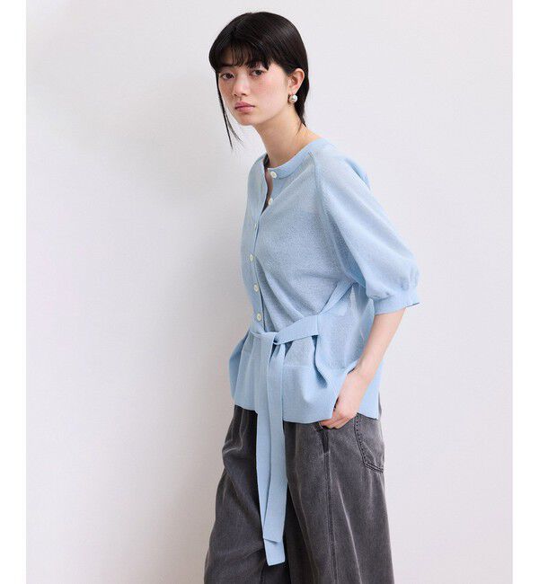 ADAM ET ROPE'「【WEB限定】バックスリットベルテッドカーディガン」|カーディガン|