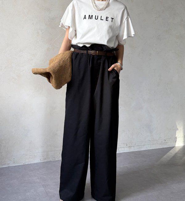  「【WEB限定】袖フリルロゴTEE」|Tシャツ・カットソー|