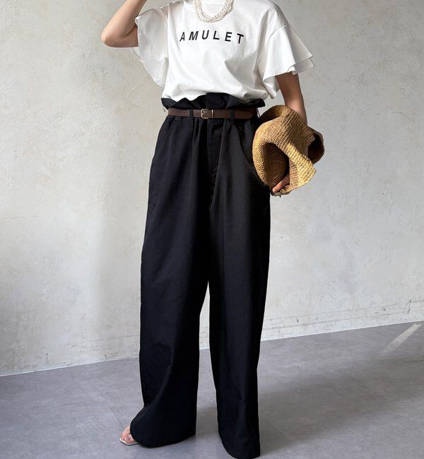  「【WEB限定】袖フリルロゴTEE」|Tシャツ・カットソー|