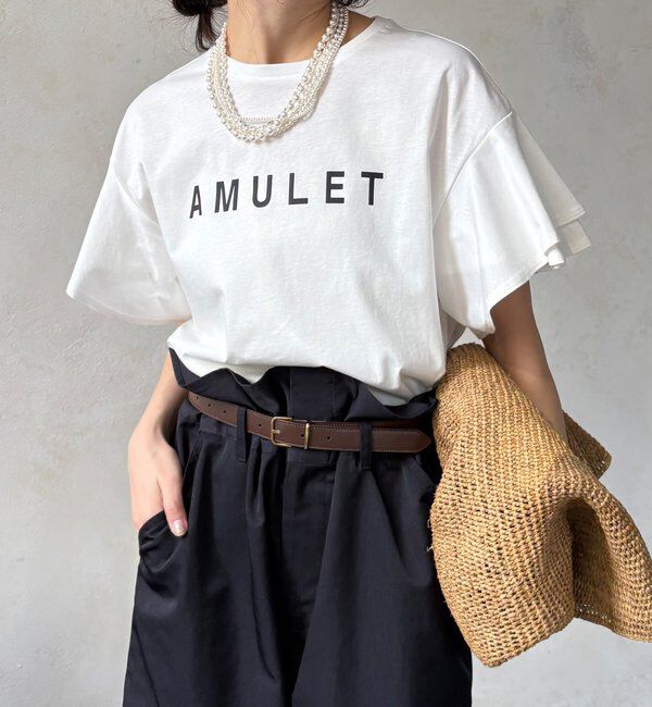  「【WEB限定】袖フリルロゴTEE」|Tシャツ・カットソー|