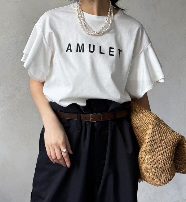  「【WEB限定】袖フリルロゴTEE」|Tシャツ・カットソー|