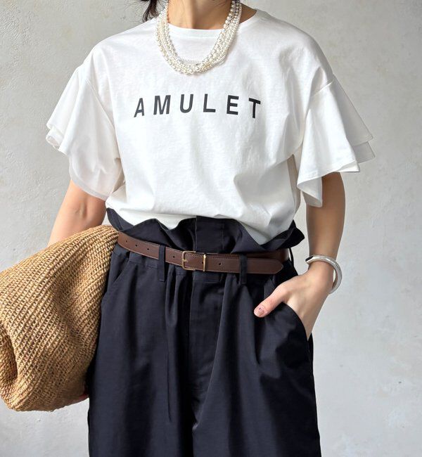  「【WEB限定】袖フリルロゴTEE」|Tシャツ・カットソー|