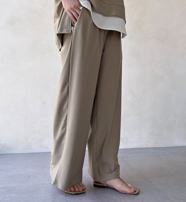 「【WEB限定】6分袖スキッパーシャツ＋ワイドパンツ」|スーツ|