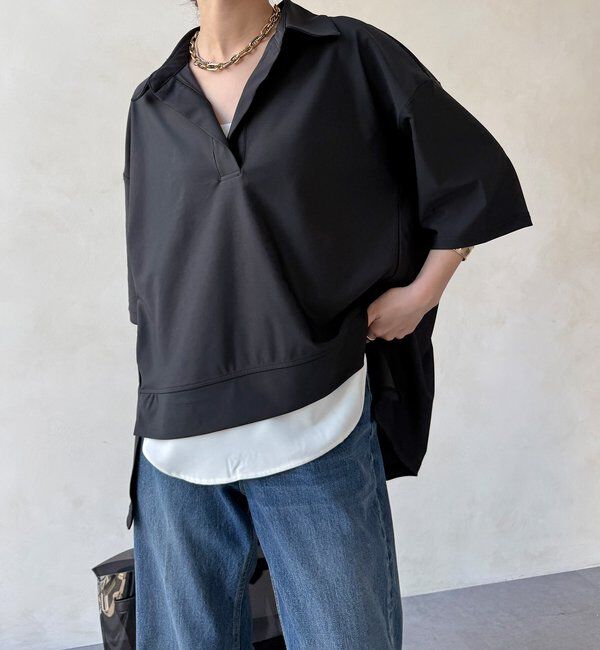  「【WEB限定】6分袖スキッパーシャツ＋ワイドパンツ」|スーツ|