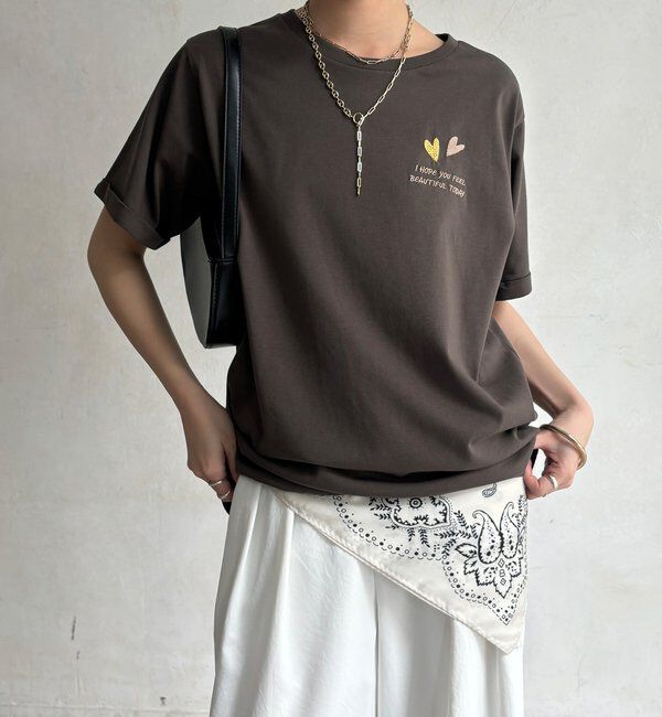  「【WEB限定】ハート&times;ロゴ刺繍TEE」|Tシャツ・カットソー|