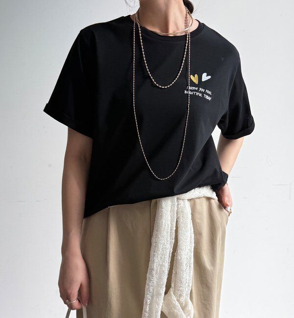  「【WEB限定】ハート&times;ロゴ刺繍TEE」|Tシャツ・カットソー|