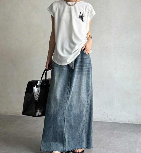  「【WEB限定】カットジョーゼットミックスロゴTEE」|Tシャツ・カットソー|