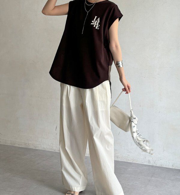 「【WEB限定】カットジョーゼットミックスロゴTEE」|Tシャツ・カットソー|