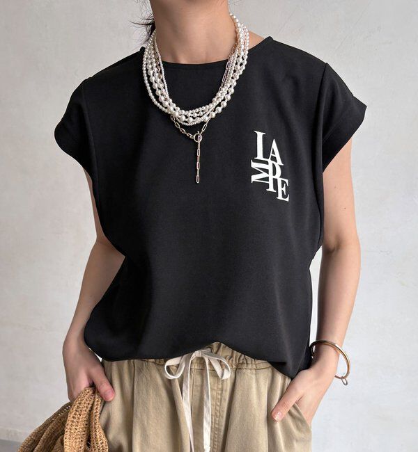  「【WEB限定】カットジョーゼットミックスロゴTEE」|Tシャツ・カットソー|
