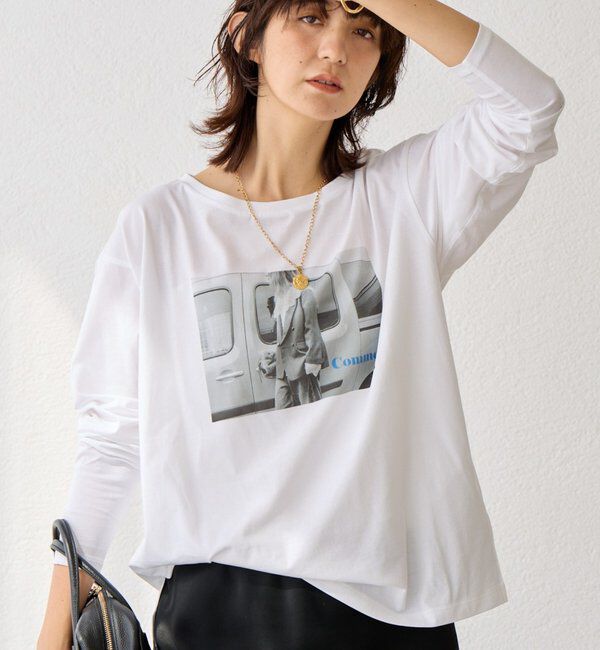  「【インナーとしても◎】PHOTO long Tee」|Tシャツ・カットソー|ホワイト