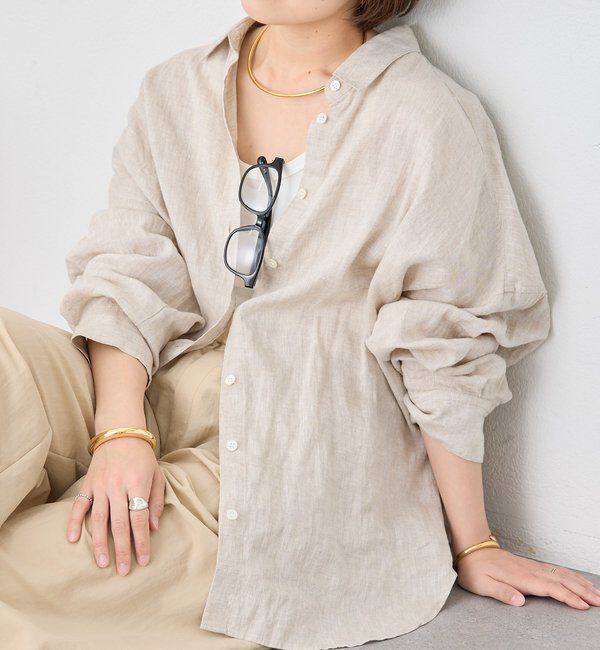  「予約【名品/サイズ展開あり】リネンワイドシャツ」|シャツ・ブラウス|