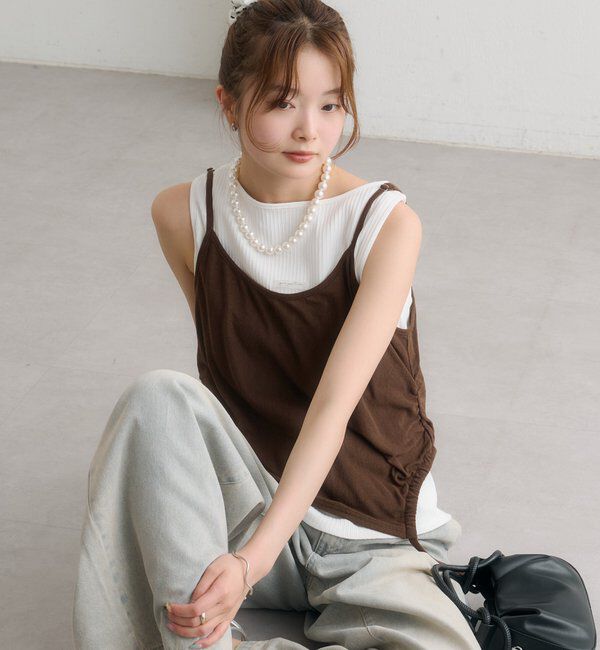  「シアーレイヤードキャミSET」|Tシャツ・カットソー|