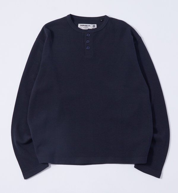  「【UNISEX】Sourcreamワッフルヘンリーネックトップス」|Tシャツ・カットソー|ネイビー