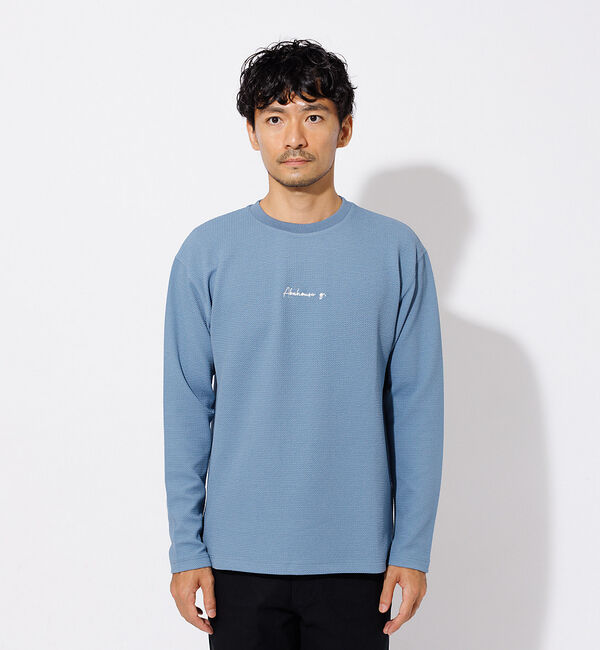 ABAHOUSE「フクレ ジャガード 刺繍 ロング Tシャツ」|Tシャツ・カットソー|