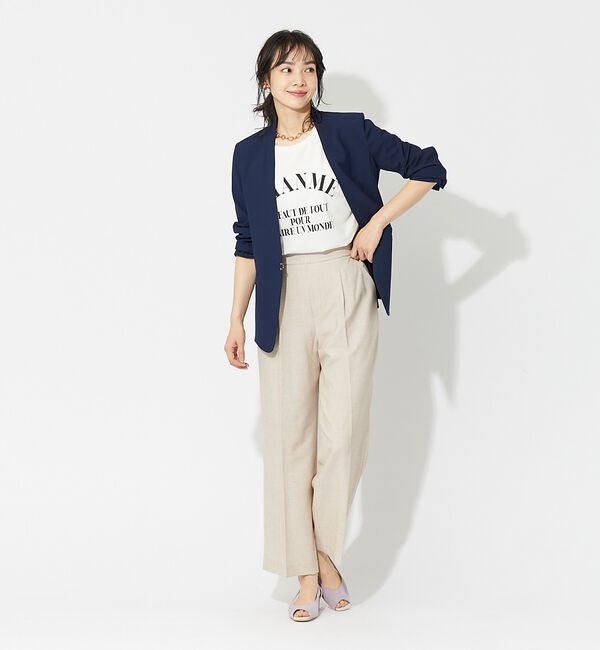 abahouse mavie「春夏素材【感嘆パンツ】リネン混セミワイドパンツ」|その他|