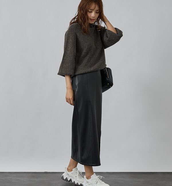abahouse mavie「片畦モックネックプルオーバー」|ニット・セーター|