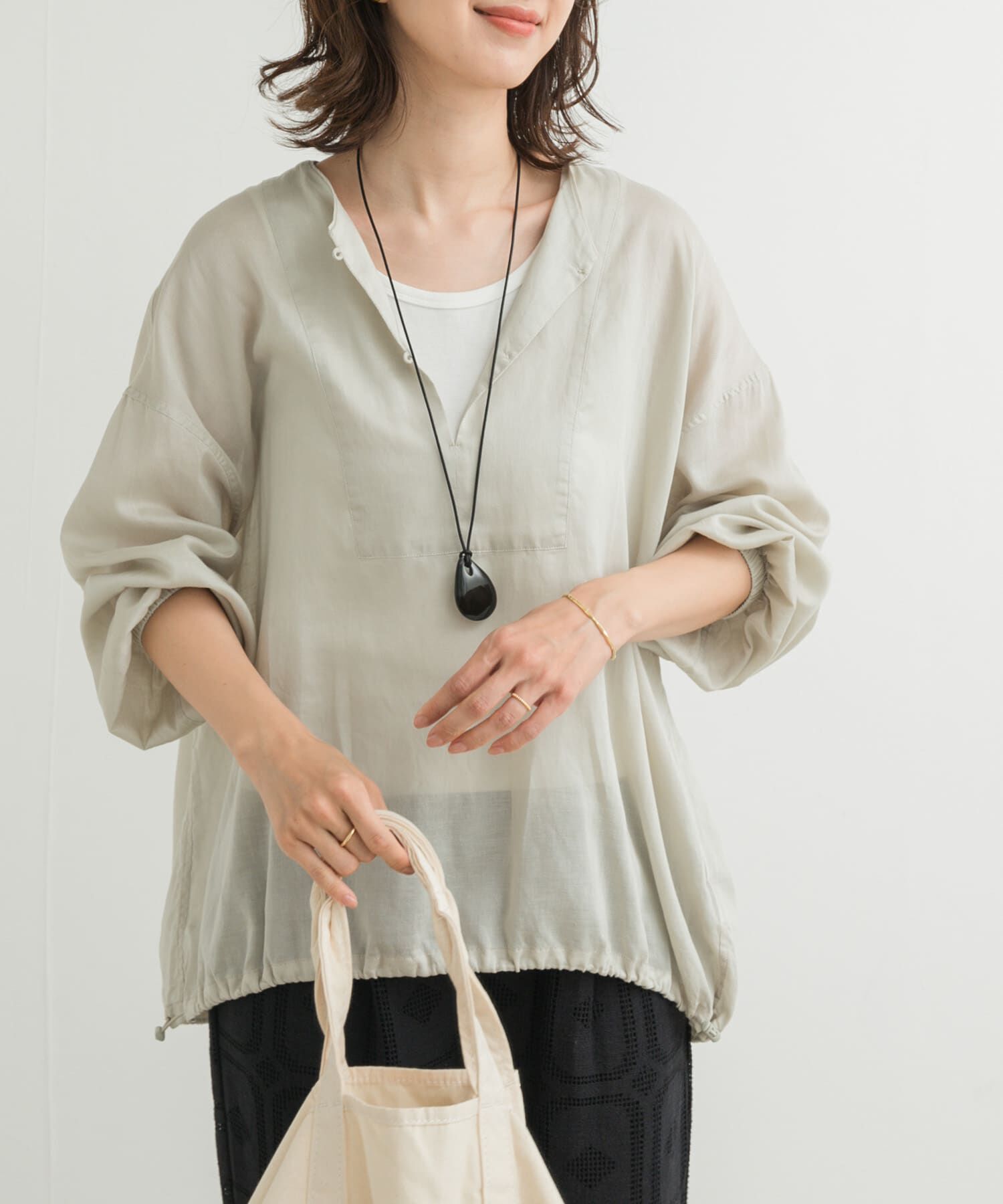 URBAN RESEARCH DOORS「リネンブレンドドロストチュニック」|チュニック|