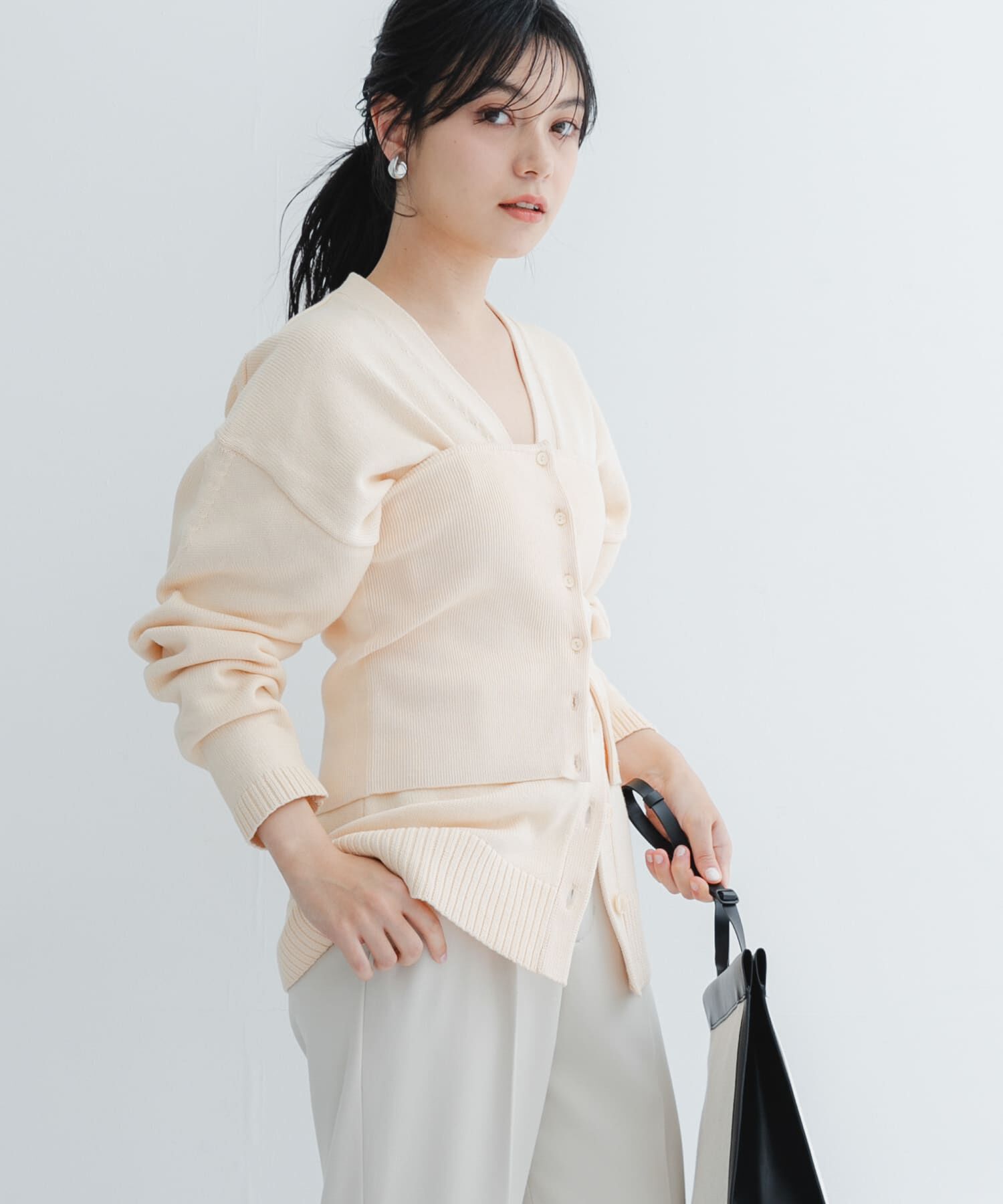 URBAN RESEARCH ROSSO「ウエストシェイプカーディガン」|カーディガン|