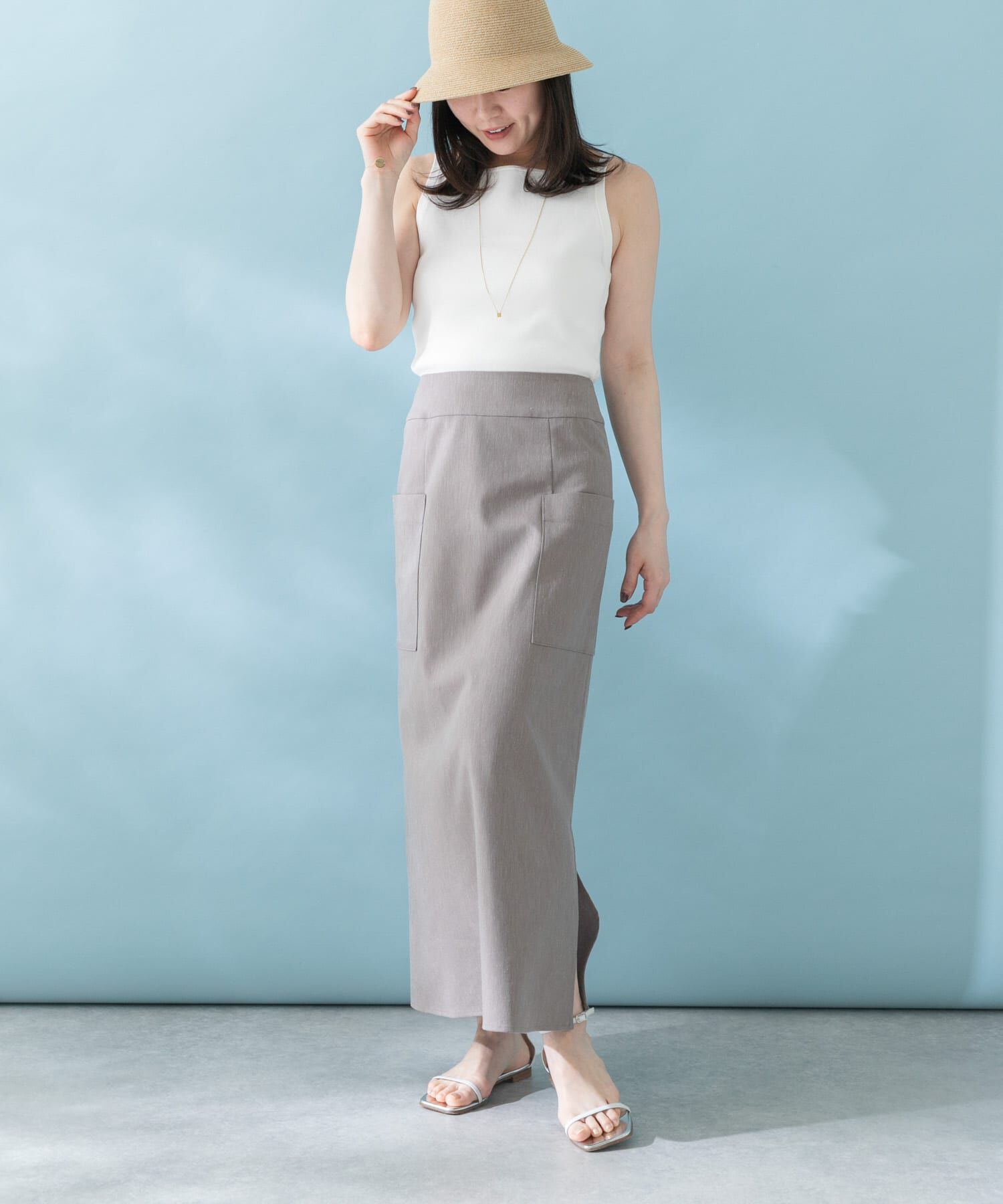 URBAN RESEARCH ROSSO「リネンストレッチスリットスカート」|スカート|