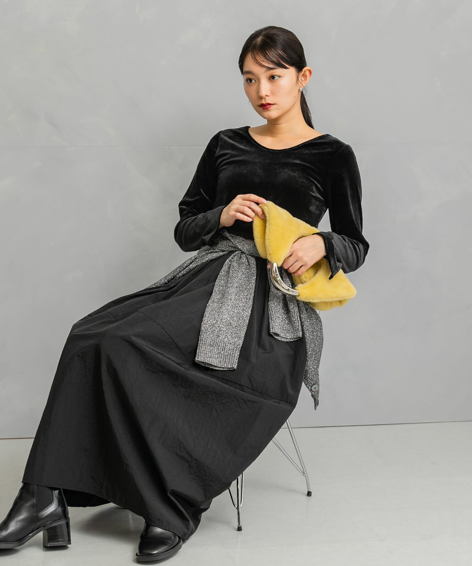 URBAN RESEARCH ROSSO「『WEB限定』ベロアドッキングワンピース」|ワンピース|