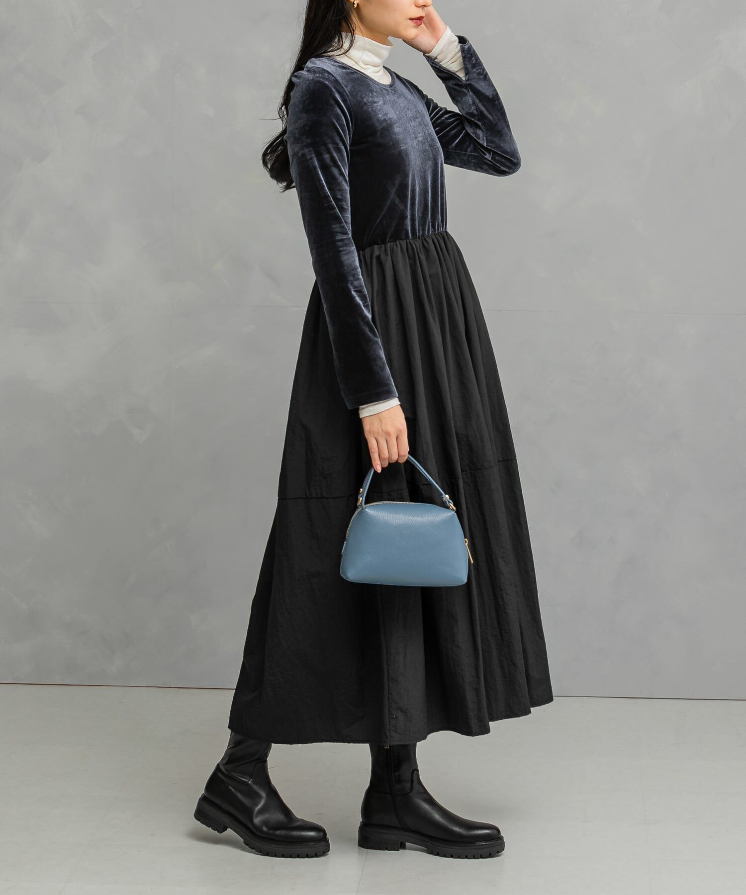 URBAN RESEARCH ROSSO「『WEB限定』ベロアドッキングワンピース」|ワンピース|