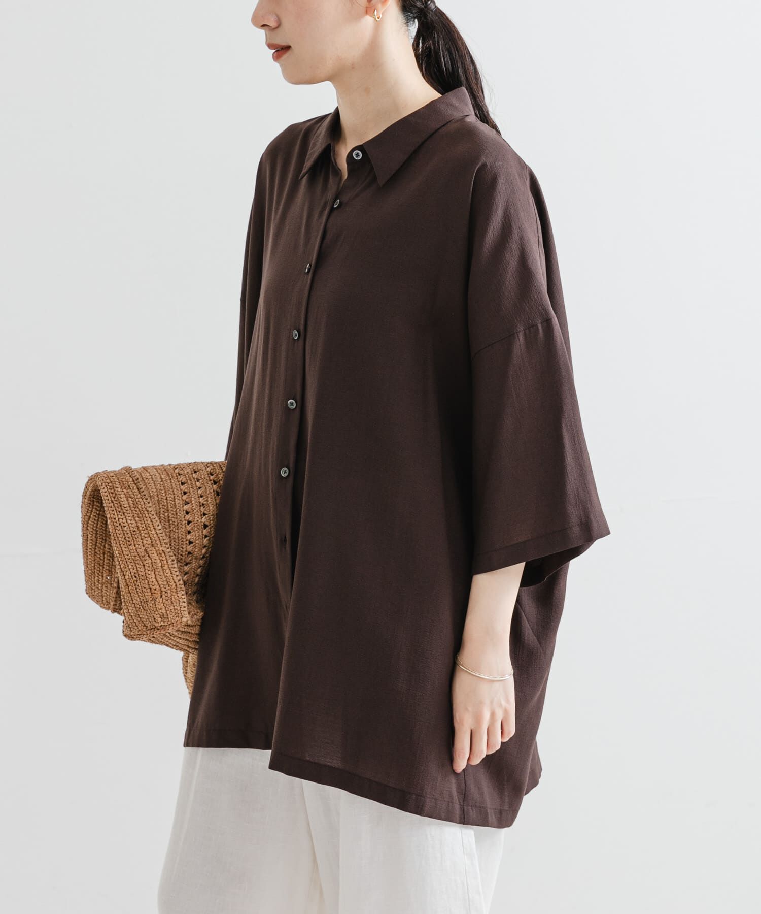 URBAN RESEARCH「ハーフスリーブシアーワイドシャツ」|シャツ・ブラウス|