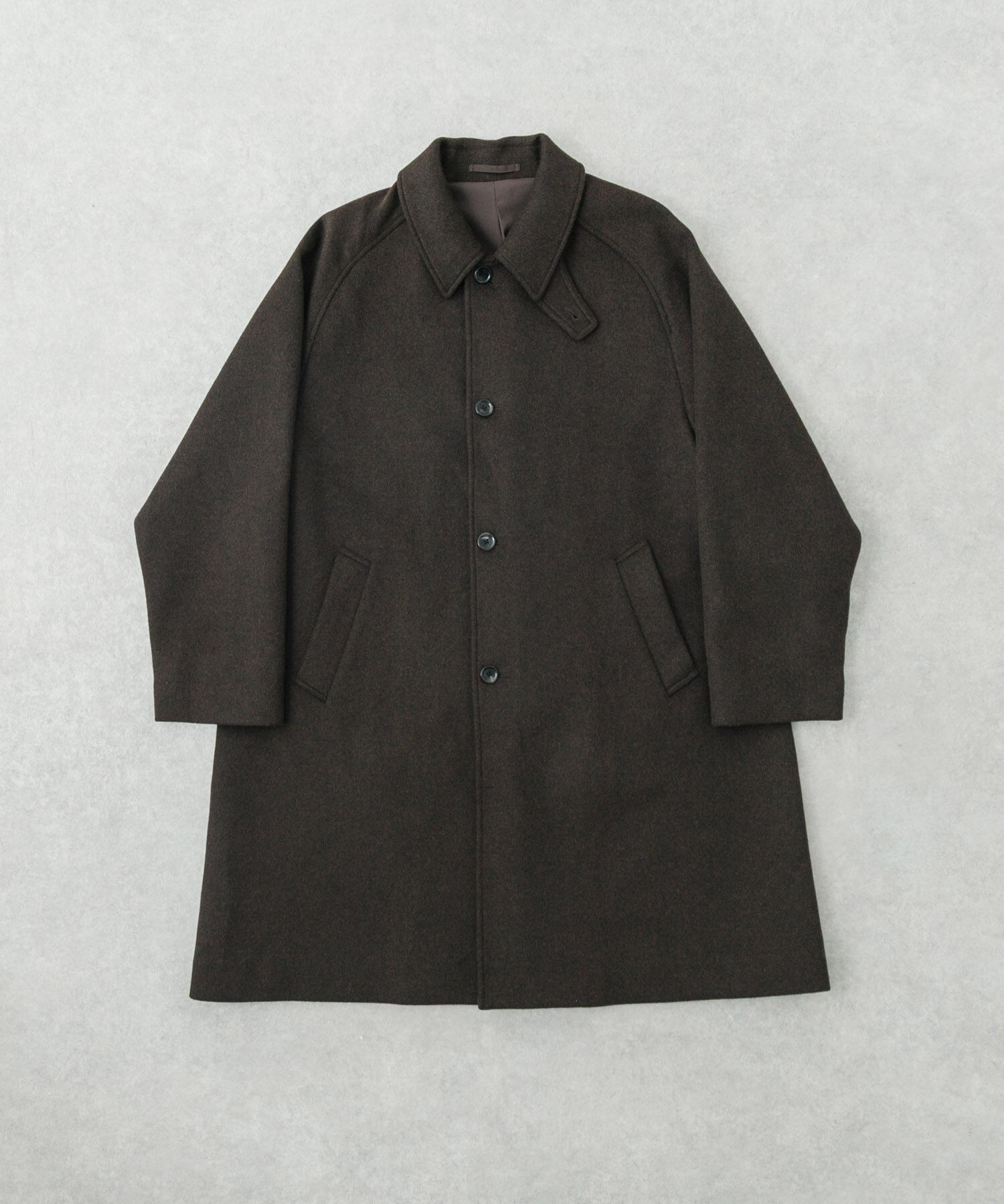 URBAN RESEARCH「WOOL BAL COLLAR COAT」|ステンカラーコート|ブラウン
