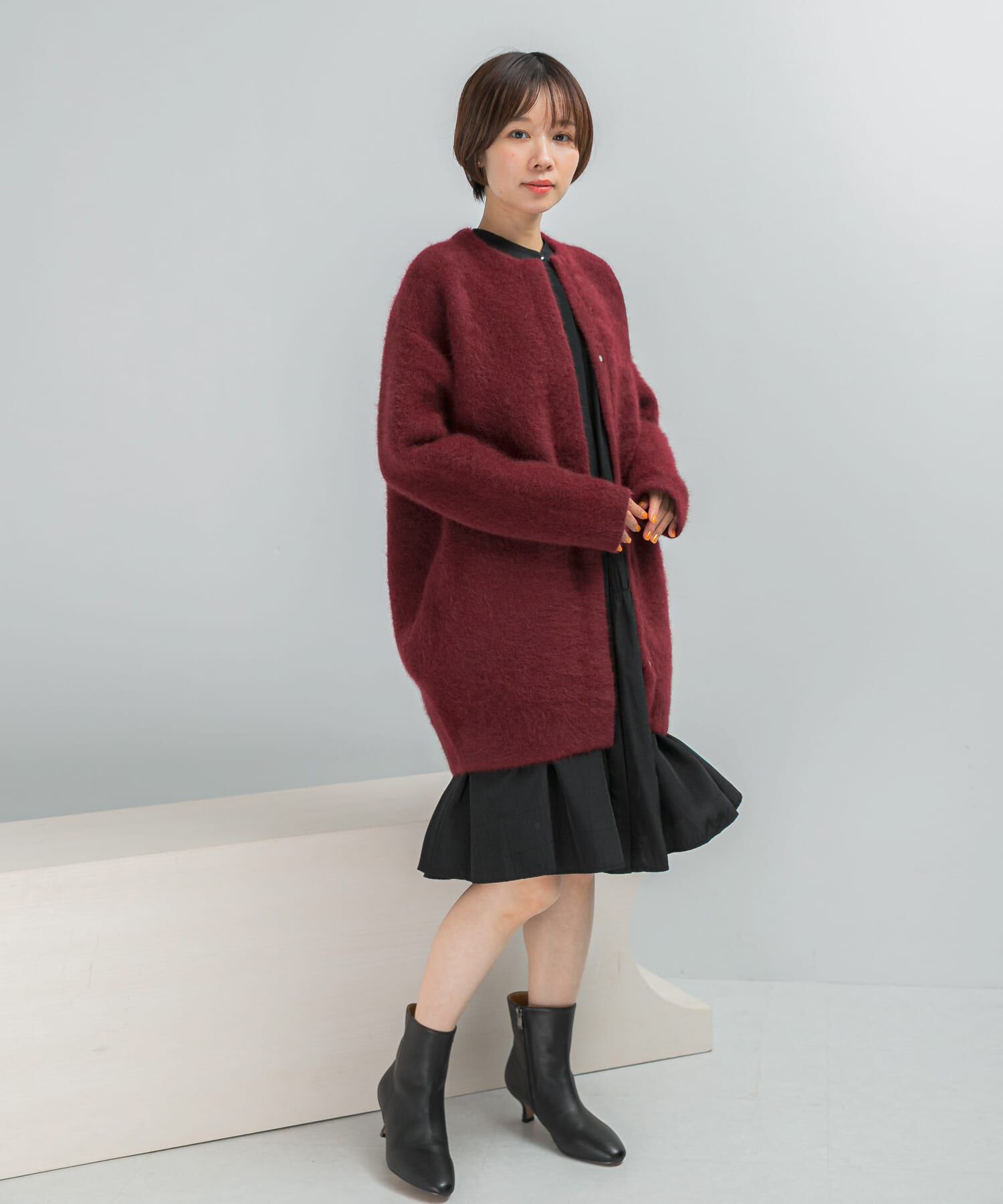 URBAN RESEARCH ROSSO「ELENDEEK　CREW-NECK RACCOON MIX WCARDIGAN」|カーディガン|