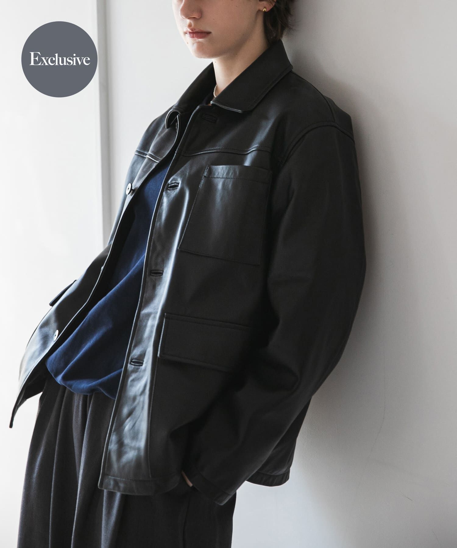 URBAN RESEARCH「『別注』TICCA&times;URBAN RESEARCH　レザーカバーオール」|その他|ブラック