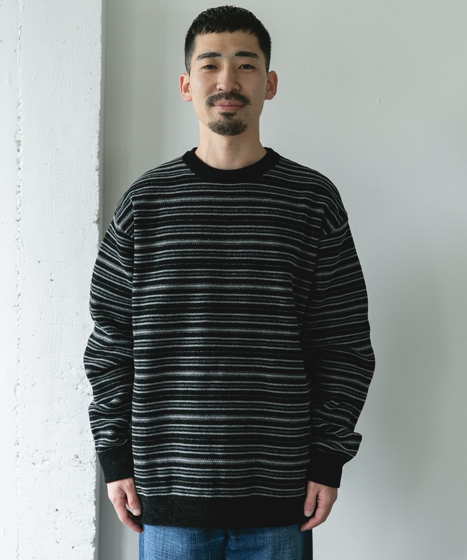 URBAN RESEARCH DOORS「モールマルチボーダーニット」|ニット・セーター|