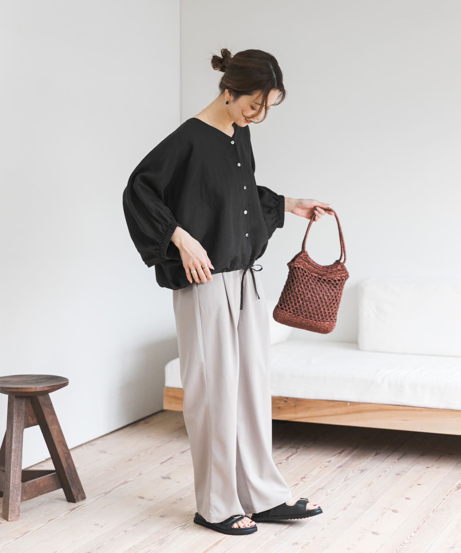 URBAN RESEARCH DOORS「リネンドロストドルマンブラウス」|シャツ・ブラウス|