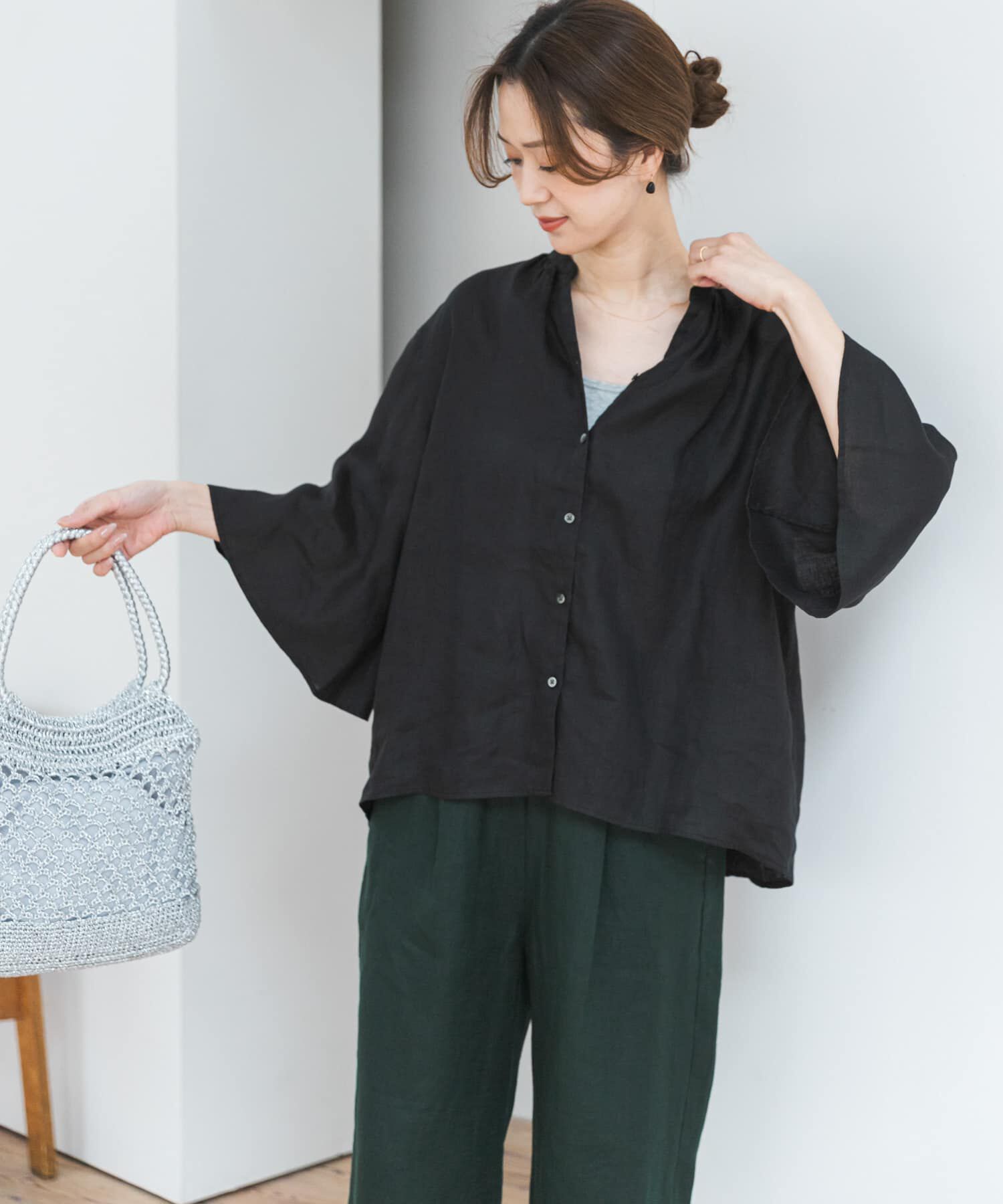 URBAN RESEARCH DOORS「リネンフレアスリーブブラウス」|シャツ・ブラウス|