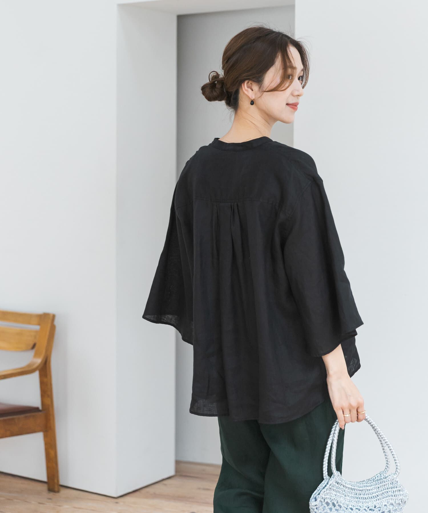 URBAN RESEARCH DOORS「リネンフレアスリーブブラウス」|シャツ・ブラウス|