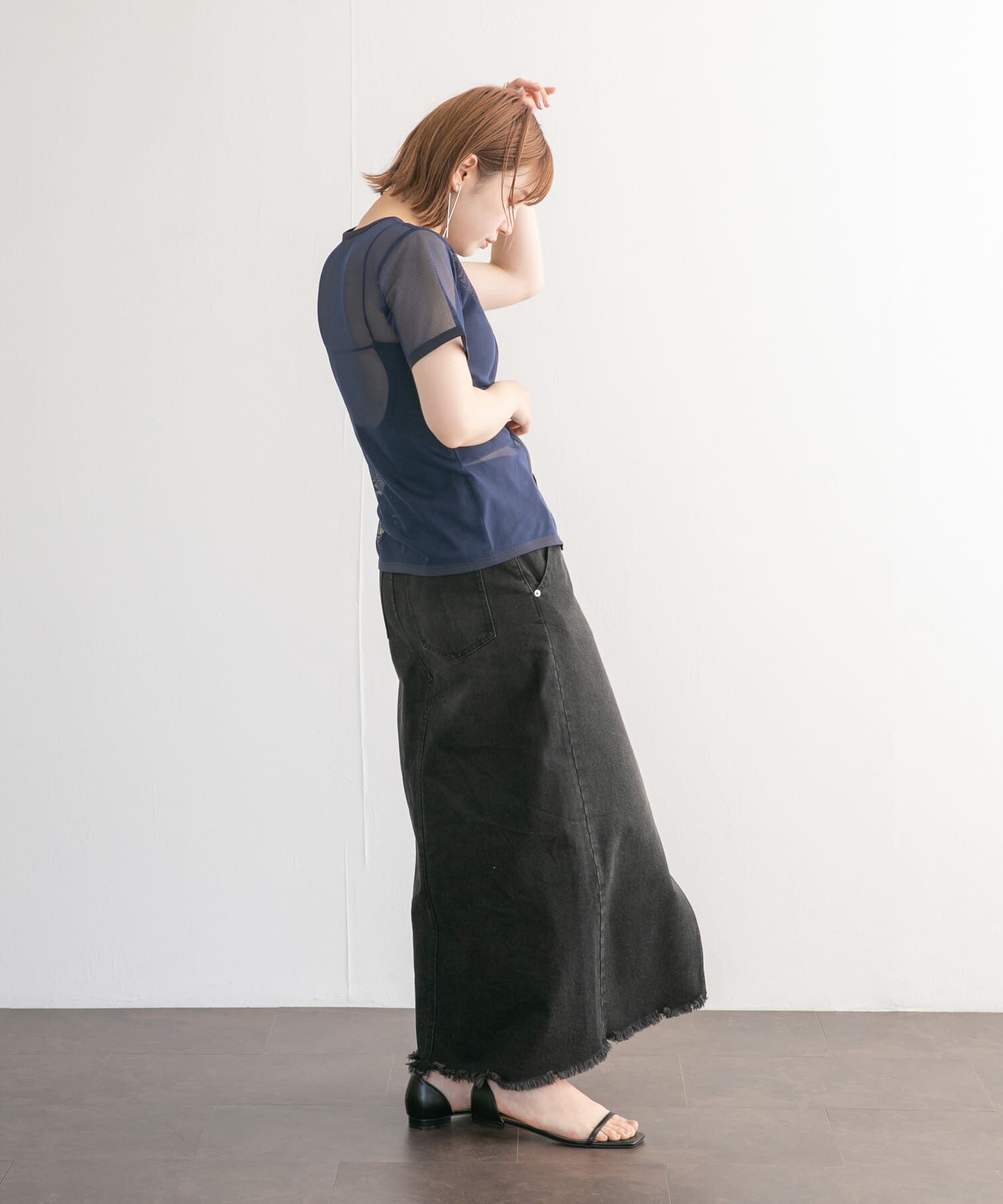  「メッシュZIPトップス」|Tシャツ・カットソー|
