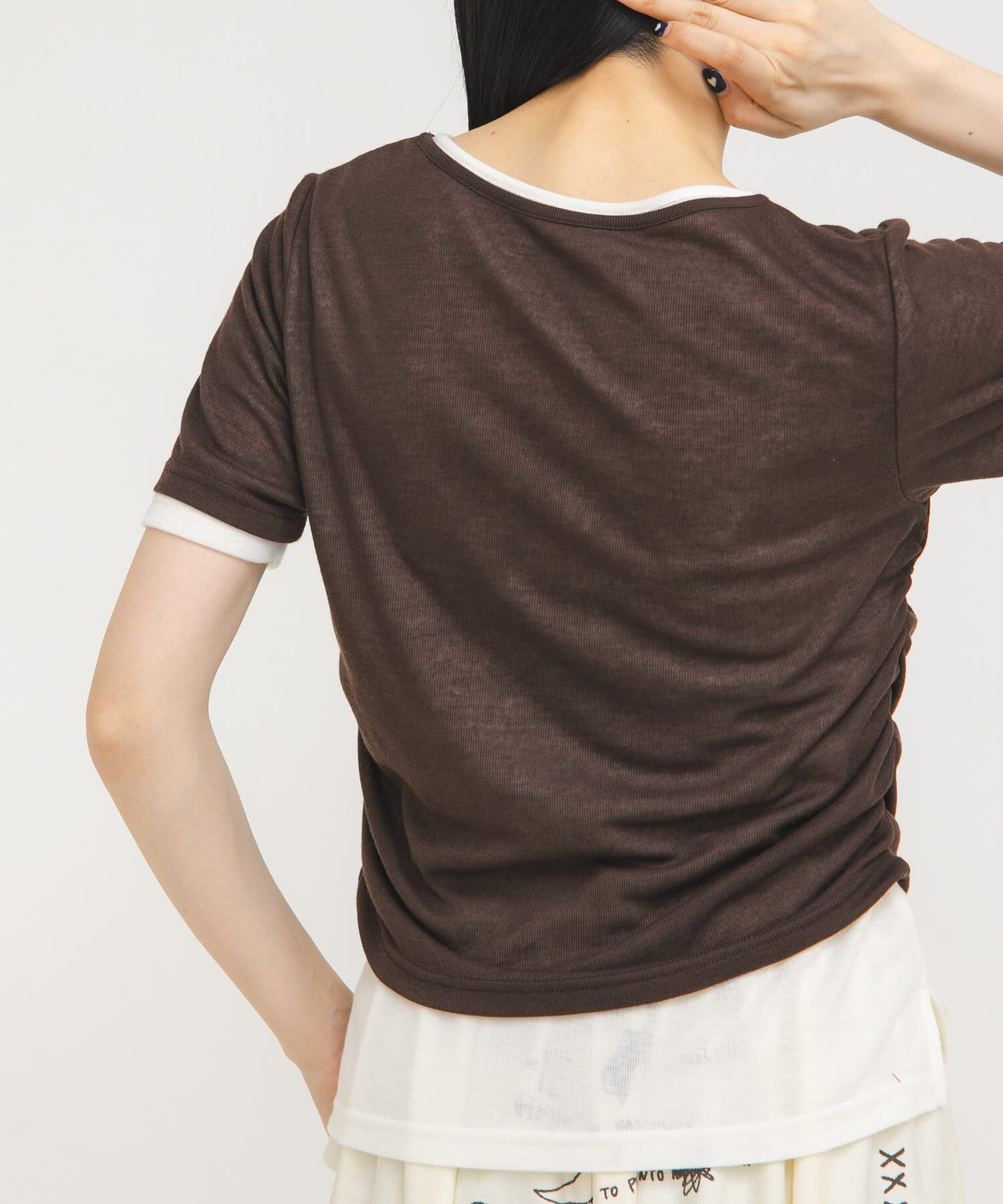  「バイカラーヘンリーネックTEE」|Tシャツ・カットソー|