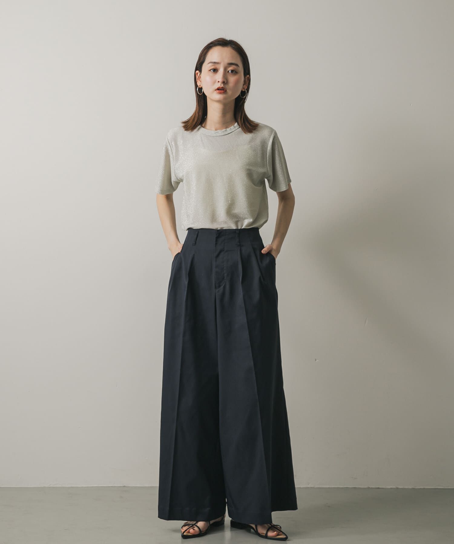 SENSE OF PLACE by URBAN RESEARCH「クルーネックラメTシャツ(半袖)」|Tシャツ・カットソー|