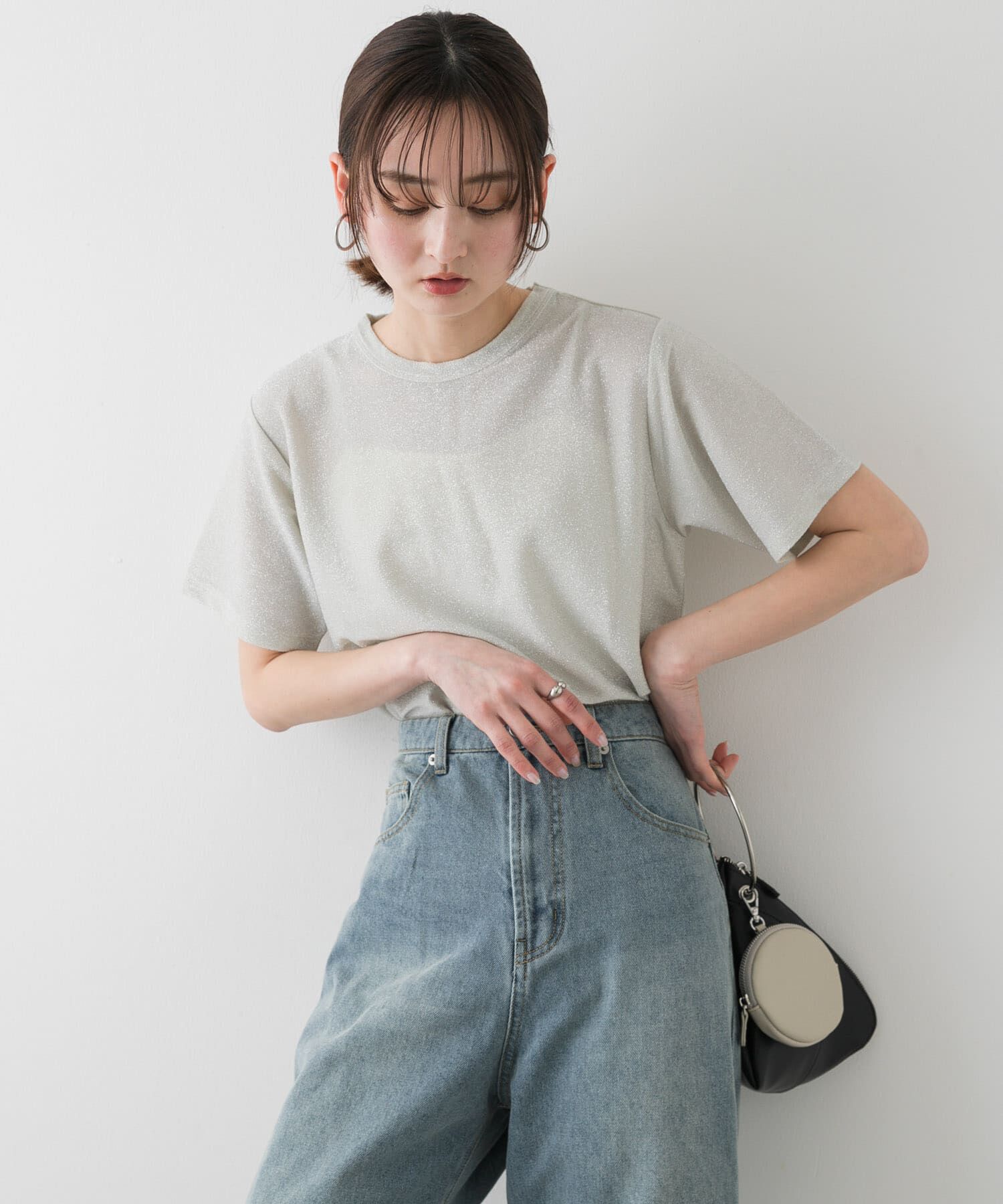 SENSE OF PLACE by URBAN RESEARCH「クルーネックラメTシャツ(半袖)」|Tシャツ・カットソー|