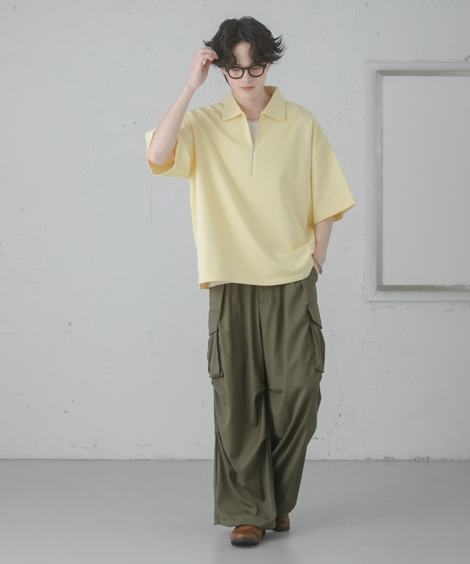 SENSE OF PLACE by URBAN RESEARCH「ダンボールポンチハーフジップショートスリーブTシャツ」|Tシャツ・カットソー|