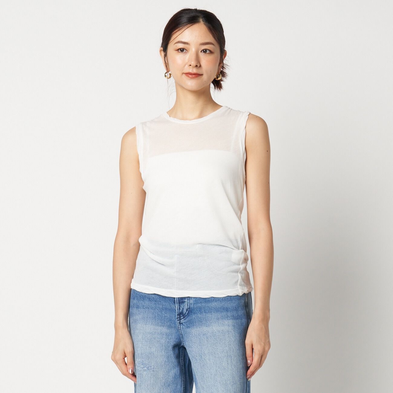 HELIOPOLE「HELIOPOLE SHEER COTTON SLEEVELESS TEE」|Tシャツ・カットソー|