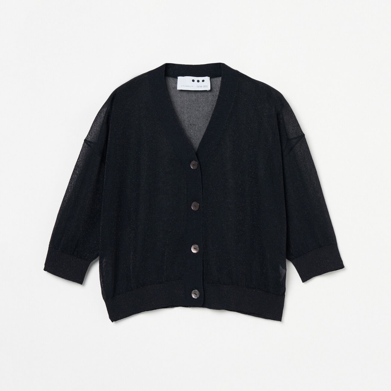  「three dots HALF SLEEVE CARDIGAN」|ニット・セーター|ブラック