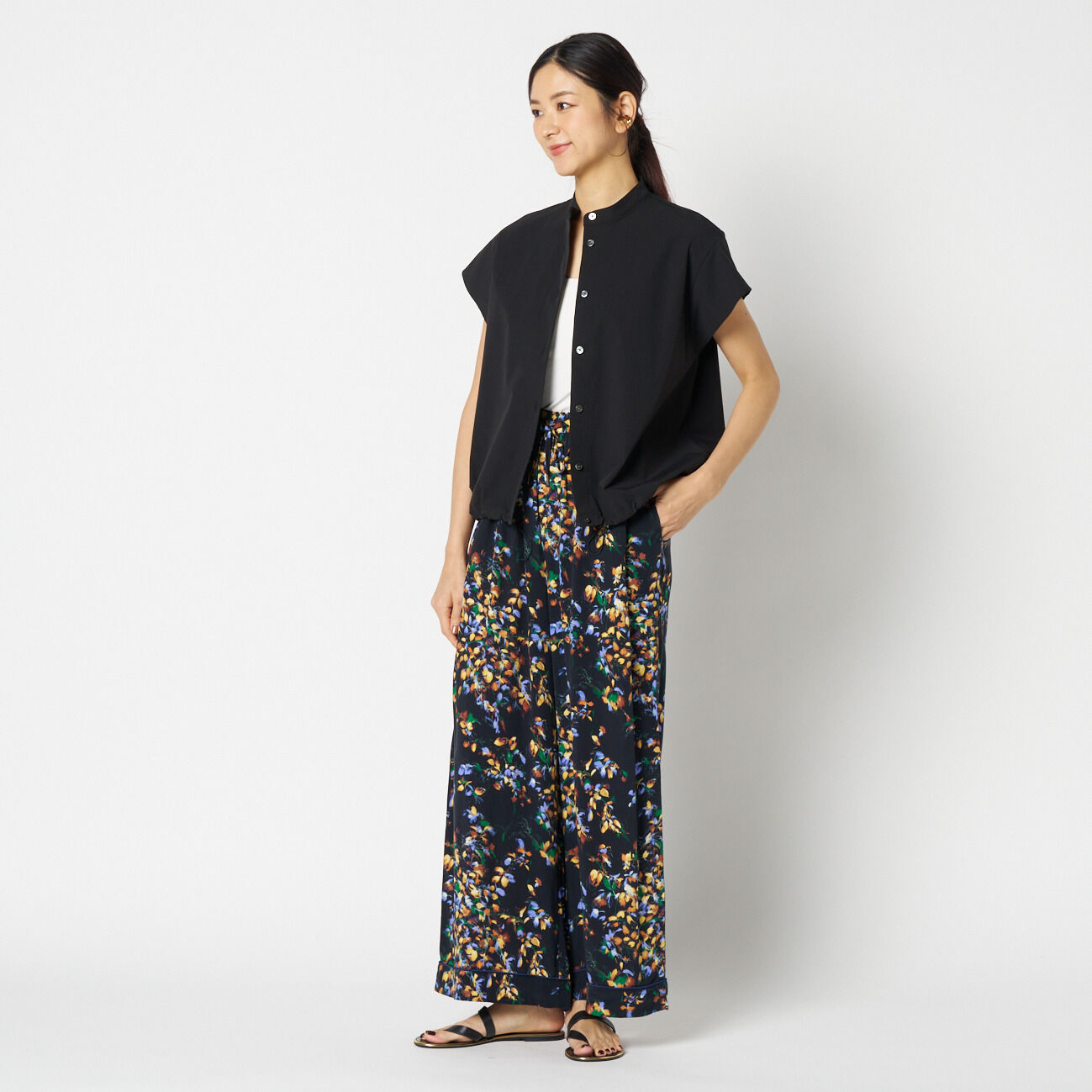 HELIOPOLE「HELIOPOLE FRENCH SLEEVE DRAWSTRING SHIRT」|シャツ・ブラウス|