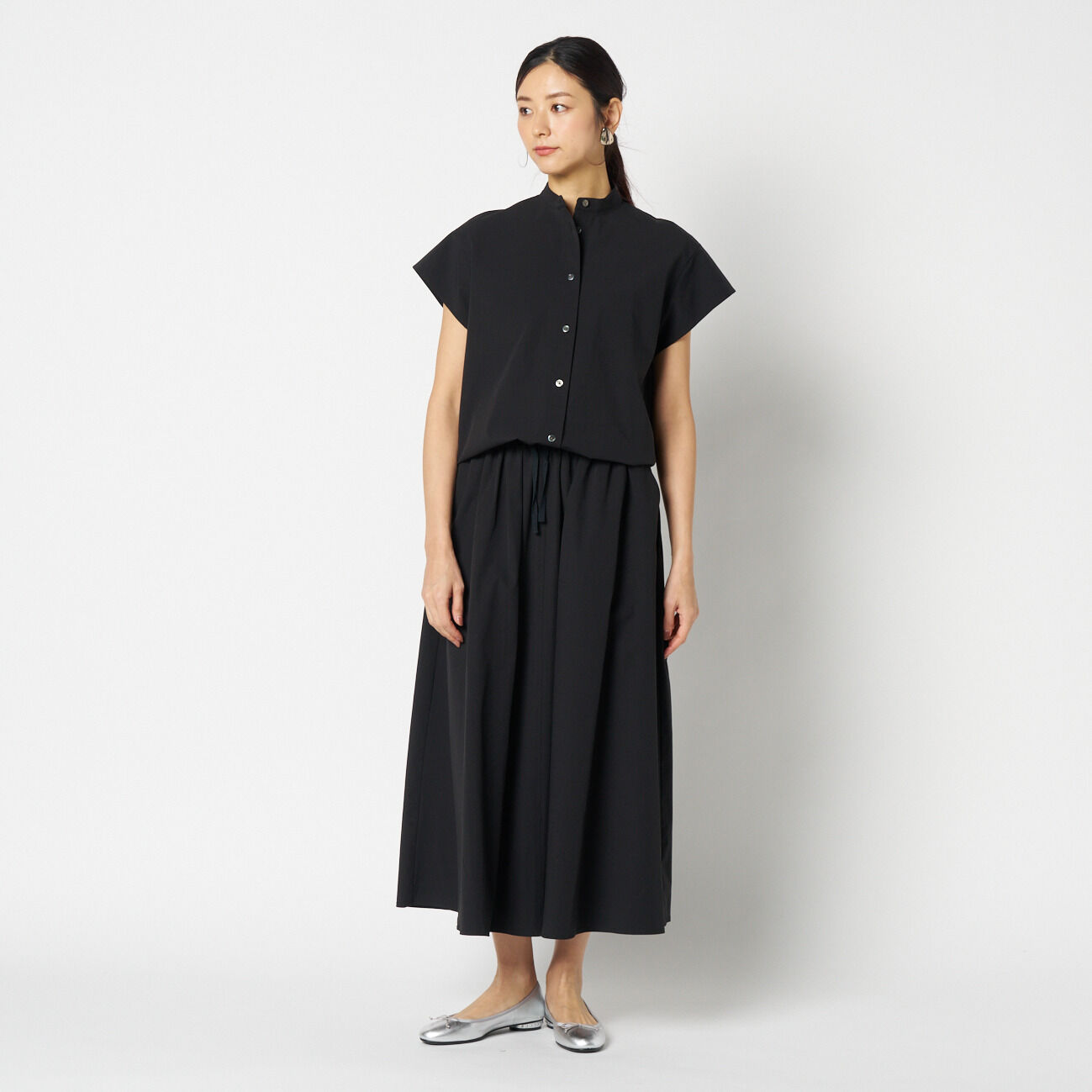 HELIOPOLE「HELIOPOLE FRENCH SLEEVE DRAWSTRING SHIRT」|シャツ・ブラウス|