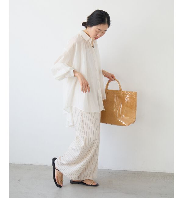  「《WEB限定アイテム》バックギャザーオーバーシャツ」|シャツ・ブラウス|