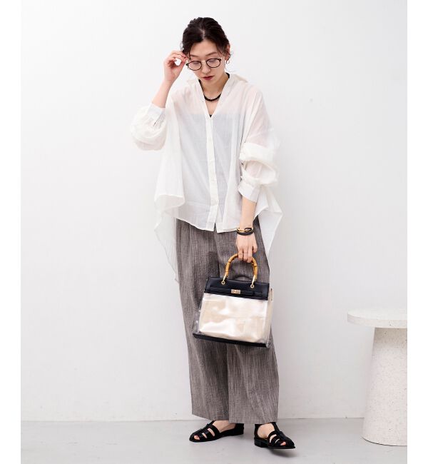  「《WEB限定アイテム》バックギャザーオーバーシャツ」|シャツ・ブラウス|
